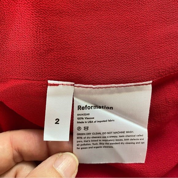 Reformation Spark Red Polka Dot Ruffle
Mini Dress - Picture 5 of 7